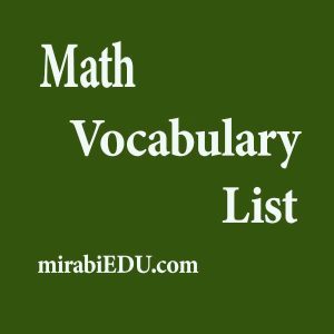 لغات ریاضی به زبان انگلیسی